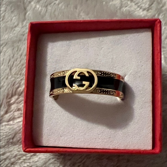 Fashion Jewelry Jewelry - Fashion Jewelry Gold-Tone Stacked Logo Style Ring